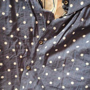 Tail single cut label Cut size women's long sleeve cotton polka dot shirt doll c